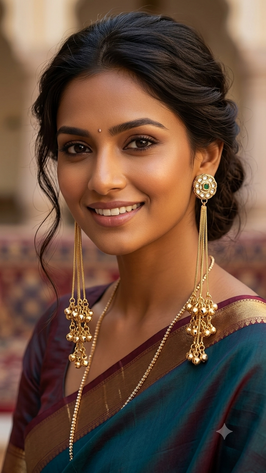 Heritage Ethnic Multi-Strand Tassel Dangle Earrings