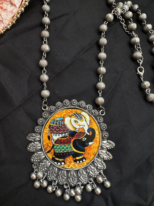 PUNIT Handpainted Long Chain Necklace – Ethnic Indian Jewellery for Women
