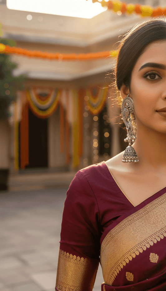 NUTAN EARRINGS WITH EAR CUFF