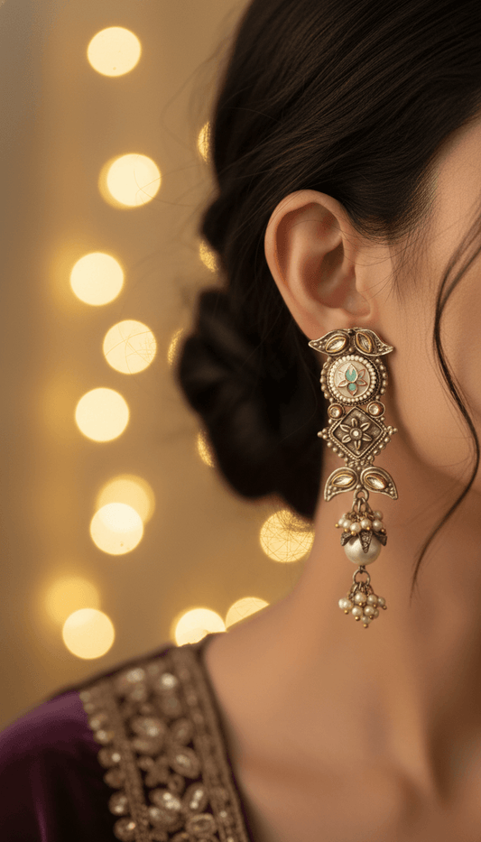 MEENA PACHI KUNDAN EARRINGS