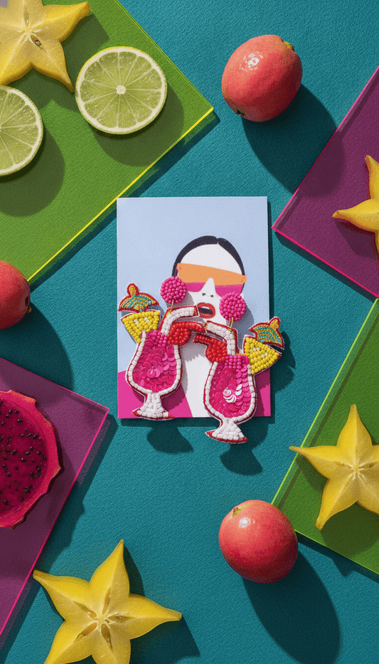 COCKTAIL ICE CREAM Boho Statement Earrings