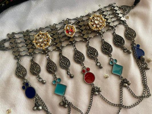 Grand Traditional Multi-Color Crystal Collar Necklace