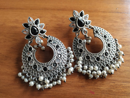 YASHITA Oxidised Monalisa Stone Earrings