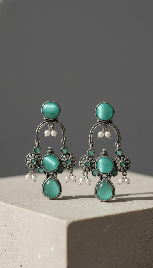Elegant Monalisa Stone Dangler  Designer Jewelry mint
