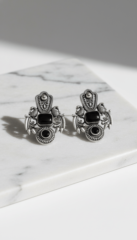 OXIDISED EARRING