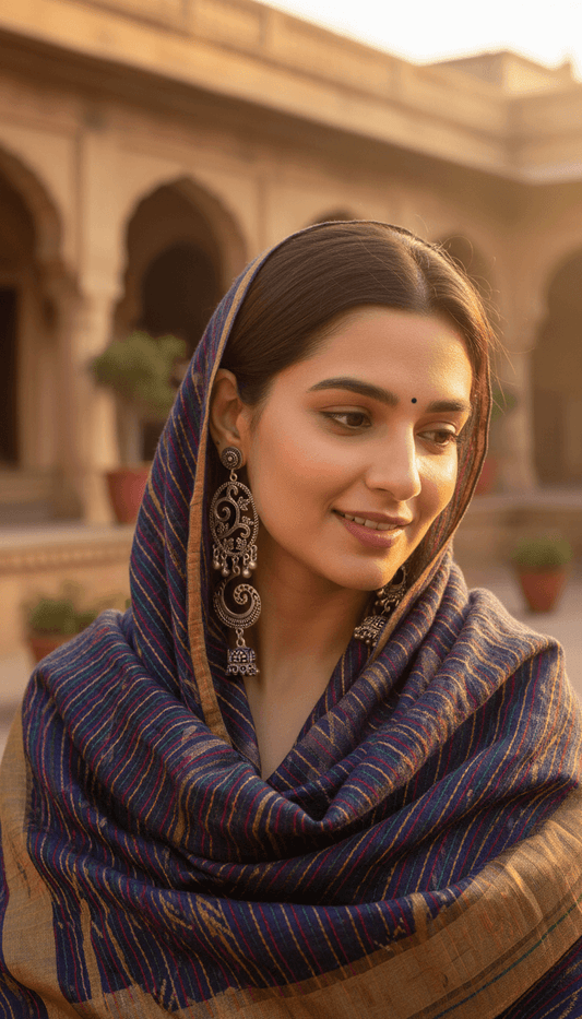 LEAF JUMKHI EARRINGS