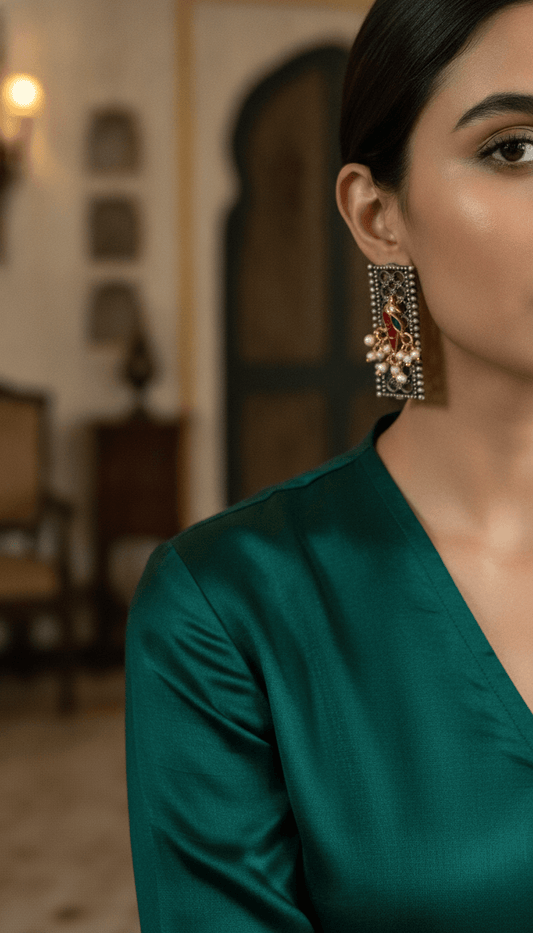 LAAVI PACHI KUNDAN EARRING